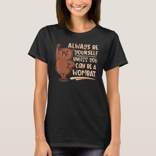 Native Australian Animal Cute Wombat T-shirt (Voorkant)