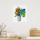 Native Australian Flowers waterverf Poster (Keuken)