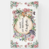 Native Australische dieren Bloemen Gelukkige Verja Spandoek (Verticaal)