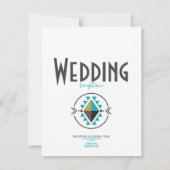 Native Aztec Symbol White Wedding Kaart (Achterkant)