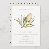 Native Banksia Waterverf Floral Couples Shower Kaart (Voorkant / Achterkant)