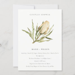 Native Banksia Waterverf Floral Couples Shower Kaart