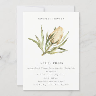 Native Banksia Waterverf Floral Couples Shower Kaart
