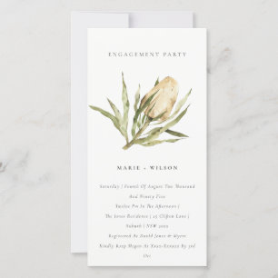Native Banksia Waterverf Floral Verloving Invite Bedankkaart