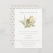 Native Banksia Waterverf Floral Wedding Reception Informatiekaartje (Voorkant / Achterkant)