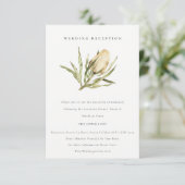 Native Banksia Waterverf Floral Wedding Reception Informatiekaartje (Staand voorkant)