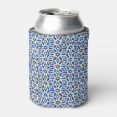 Native Batik Blauw Wit Kunst Blikjeskoeler (Blikje Voorkant)