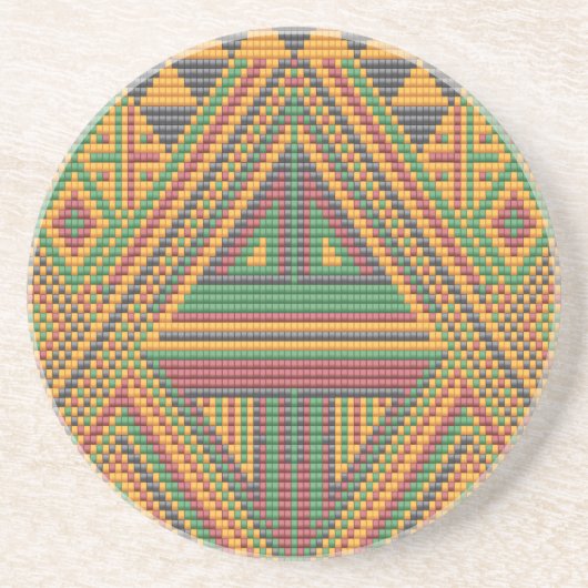 Native Beadwork Sandstone Onderzetter (Voorkant)