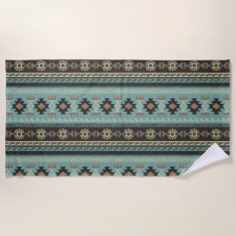 Native Blanket Geometric Pattern Beach Towel Strandlaken