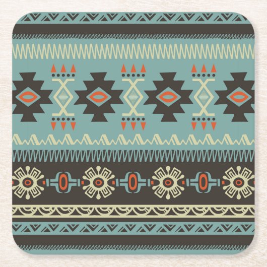 Native Blanket Pattern Kartonnen Onderzetters (Voorkant)