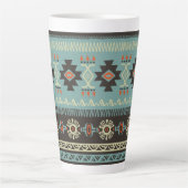 Native Blanket Pattern Latte Mok (Voorkant)