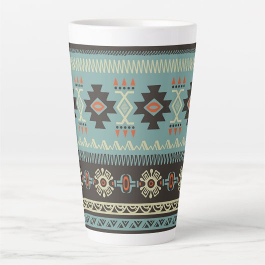 Native Blanket Pattern Latte Mok (Voorkant)