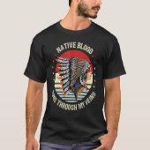 Native bloedingen lopen door mijn veteraar, inwone t-shirt (Voorkant)