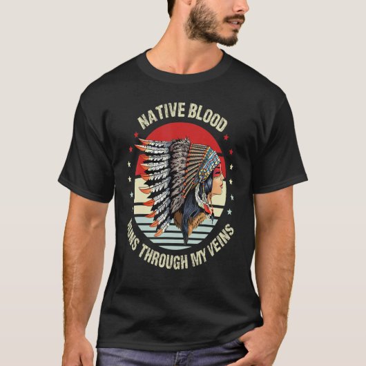 Native bloedingen lopen door mijn veteraar, inwone t-shirt (Voorkant)
