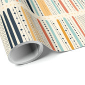 Native boho ornamenten marine roestige strepen etn cadeaupapier (Rol Hoek)