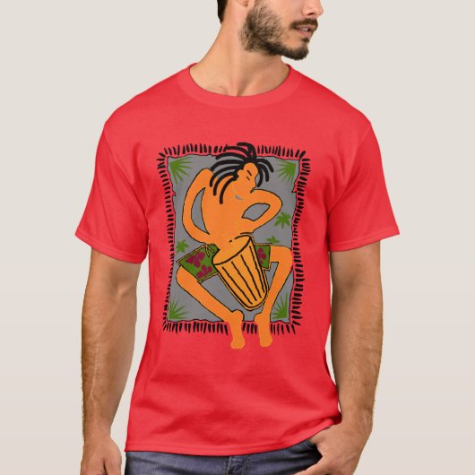 Native Bongo (Donkerrood) T-shirt (Voorkant)