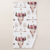 Native bull skul and arrows tribal seamless patter badhanddoek (Badhanddoek)