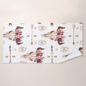 Native bull skul and arrows tribal seamless patter badhanddoek (Badhanddoek)