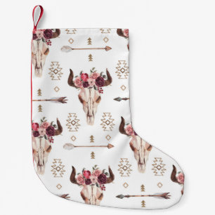 Native bull skul and arrows tribal seamless patter kleine kerstsok