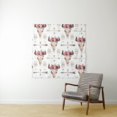 Native bull skul and arrows tribal seamless patter wandkleed (In situ)