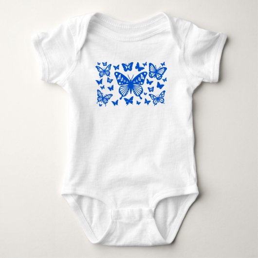 Native Butterfly Dance in het blauw Romper (Voorkant)