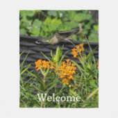 Native Butterfly Weed & Hummingbird Throw Fleece Deken (Voorkant)
