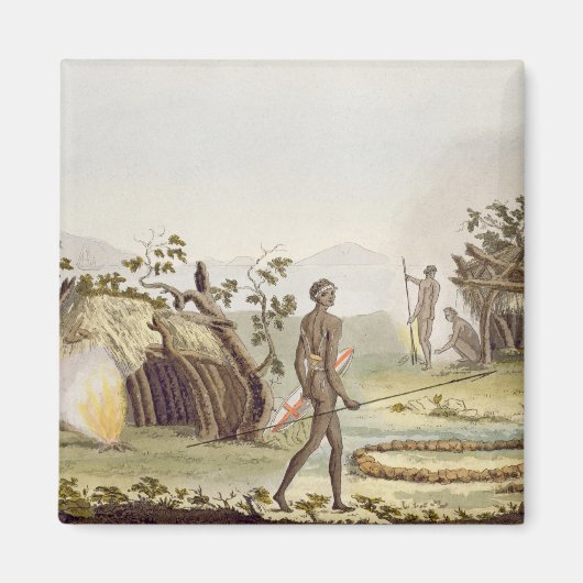 Native cabine, New Holland, bord 64 van Le Costu Magneet (Voorkant)