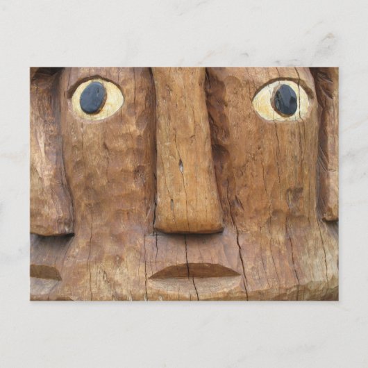 Native Carved Face Briefkaart (Voorkant)