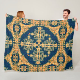 Native Cheyenne Buffalo Sacred Medicine Wheel Art Fleece Deken