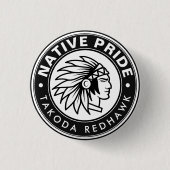 Native Chief Logo Native Pride Personalized Name Ronde Button 3,2 Cm (Voorkant)