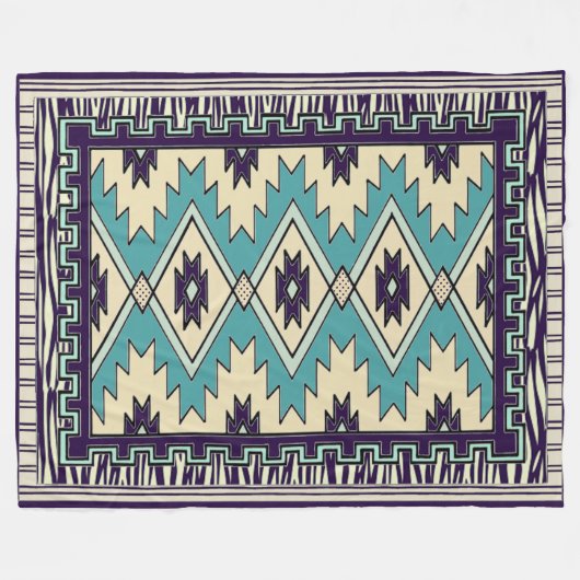 Native Chieftain Pattern Fleece Blanket (Voorkant (Horizontaal))