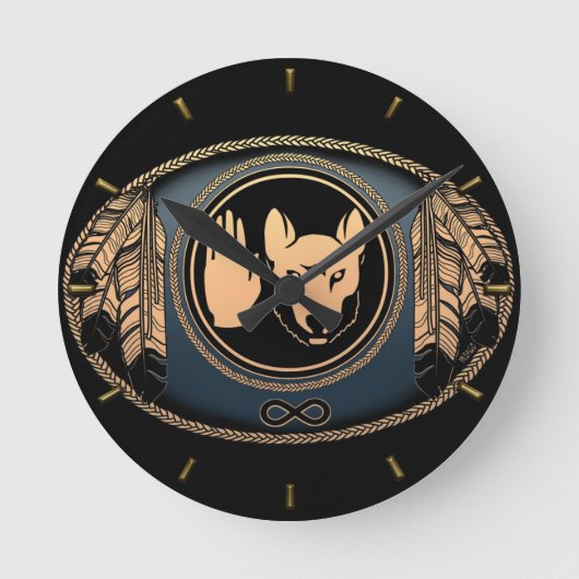 Native Clock Custom First Nation Flag Wall Clock Ronde Klok (Voorkant)