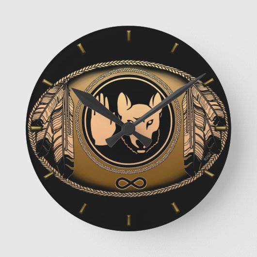 Native Clock Custom First Nation Flag Wall Clock Ronde Klok (Voorkant)