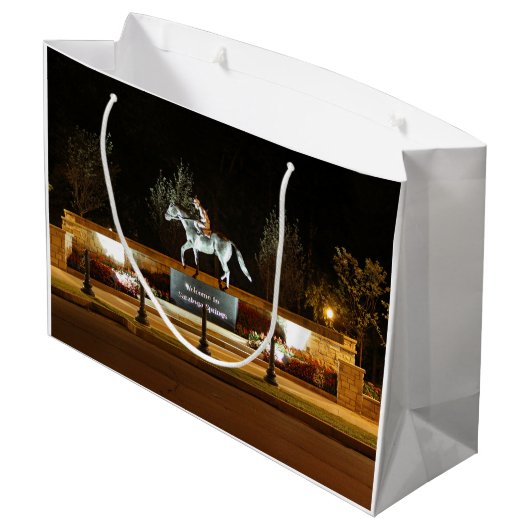 Native Dancer Horse Statue Saratoga Gift Bag Groot Cadeauzakje (Achterkant Gekanteld)