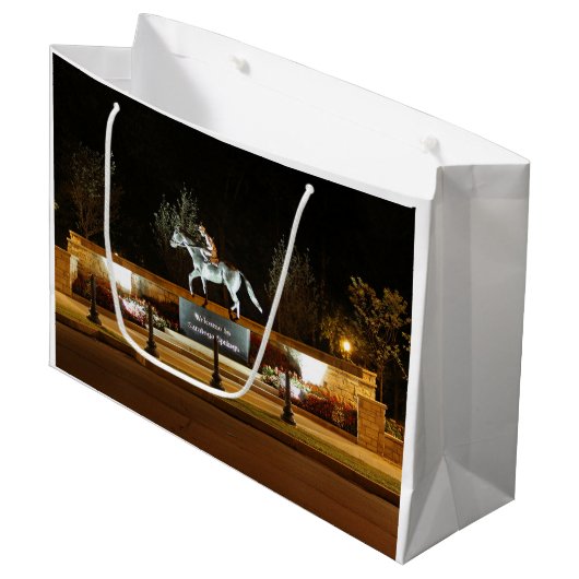 Native Dancer Horse Statue Saratoga Gift Bag Groot Cadeauzakje (Voorkant Gekanteld)