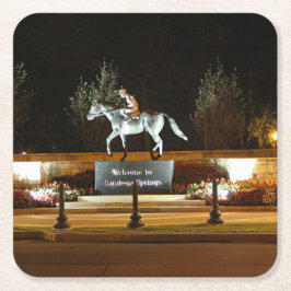 Native Dancer Horse Statue Saratoga Paper Onderzet Kartonnen Onderzetters