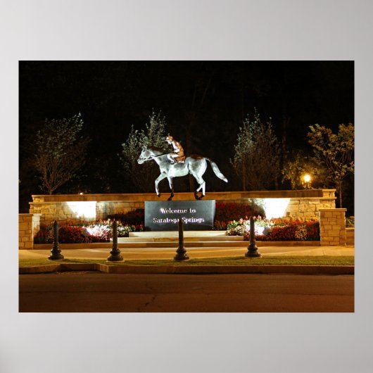 Native Dancer Horse Statue Saratoga Poster (Voorkant)