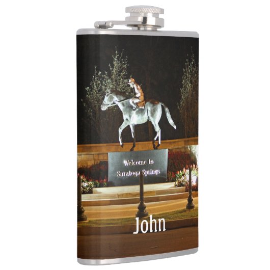 Native Dancer Horse Statue Saratoga Vinyl Flask Heupfles (Rechts)
