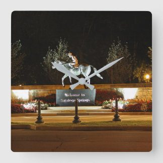 Native Dancer Horse Statue Saratoga Wall Clock Vierkante Klok