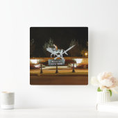 Native Dancer Horse Statue Saratoga Wall Clock Vierkante Klok (Huis)