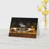 Native Dancer Horse Statue Saratoga Wenskaart Kaart (Gele Bloem)