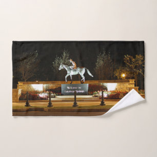 Native Dancer Paard Standbeeld Saratoga Handdoek