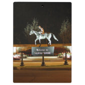 Native Dancer Paard Standbeeld Saratoga Klembord (Achterkant)