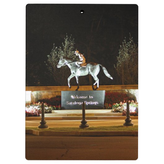 Native Dancer Paard Standbeeld Saratoga Klembord (Achterkant)