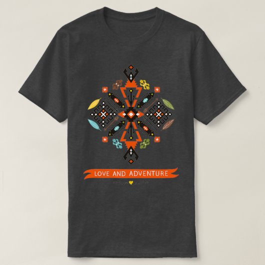 Native Decorative Vector Black Oranje T-shirt (Design voorkant)