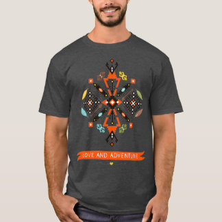 Native Decorative Vector Black Oranje T-shirt