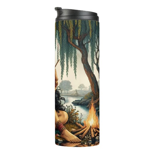 Native Doordachte Maiden, Adelaar, Riverside Calm Thermosbeker (Geroteerd rechts)