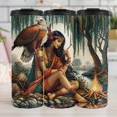 Native Doordachte Maiden, Adelaar, Riverside Calm Thermosbeker