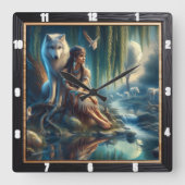 Native Dreamscape: fluistert het oude water Vierkante Klok (Voorkant)