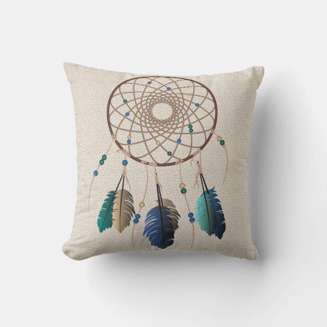 Native Earthy Hues Dream Catcher Kussen (Voorkant)